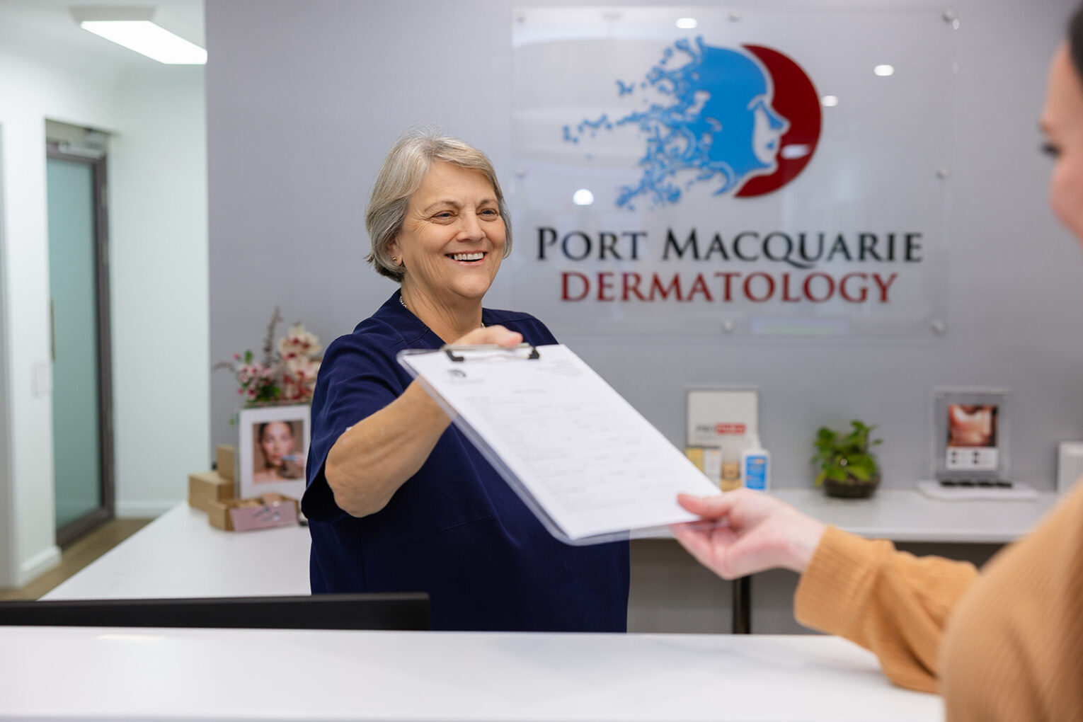 The welcome desk at Port Macquarie Dermatology