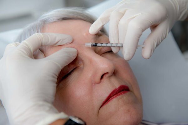 Lady having an injectable