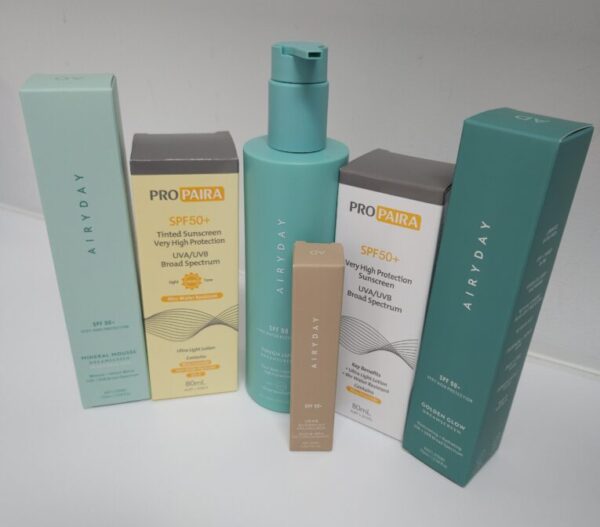 Range of suncream products